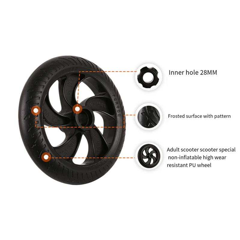 

Electric Scooter Solid Wheel Electric Scooter Parts 8 Inch Solid Tyre Replacement Wheel