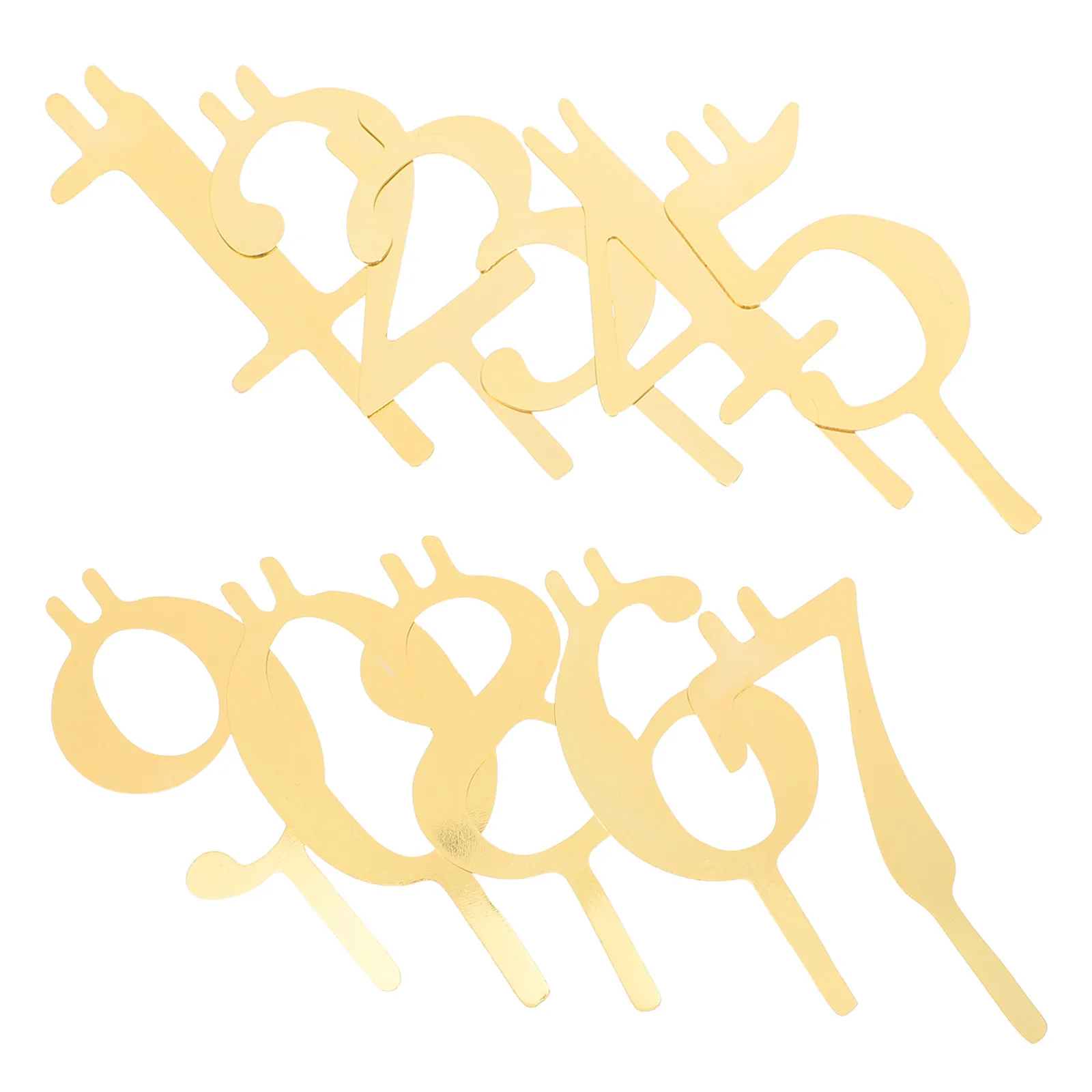 10Pcs Digital Birthday Holder Gold Finish Reusable Number Stand for Cake Party Bakers Family Celebration