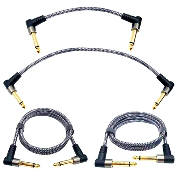 Gitar Efekt Kablosu 15/30/50 cm Pedal Kablosu Aletleri Yama Kablosu 6.35 Elektro Gitar Efekt Tel Metal Kafa Gitar Aksesuarı