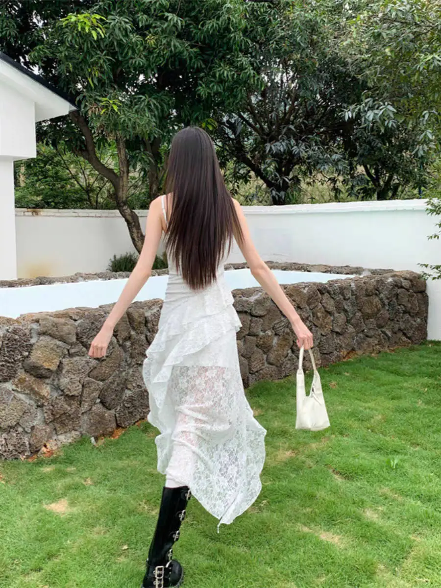 Dresses Womens Gothic Short-Sleeved American Style Adjustable Contrast Blocking Blue Beige Belted Casual Daily Fashionable Femme