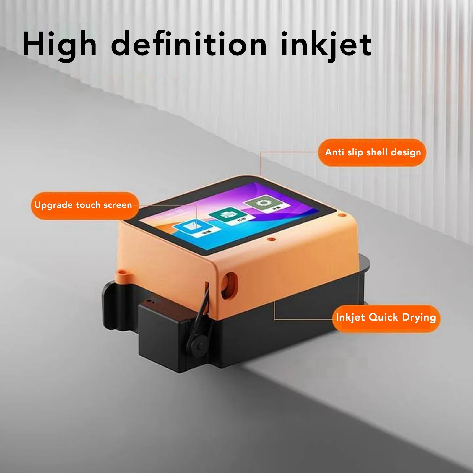 インクジェットプリンター ハンドヘルドインクジェットプリンター LEDタッチスクリーン 4カップ自動ポータブルインクジェット印刷機 LEDインクジェットプリンター