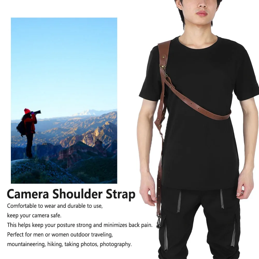 Brown right shoulder design Camera Shoulder Strap Multi-functional quick draw style Adjustable length structure DSLR Sling Strap