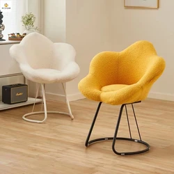 86cm Girls' bedroom comfortable Sherpa makeup chair backrest petal chair manicure chair internet celebrity dressing chair