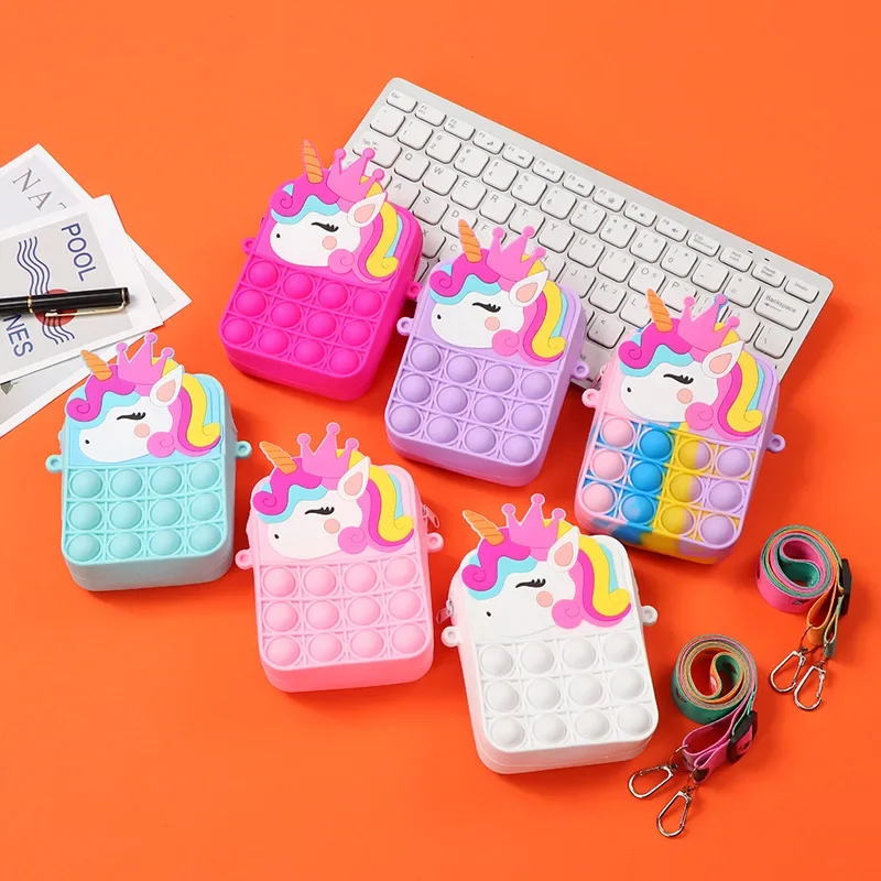 

Kids Bag Cartoon Silicone Coin Purse Rainbow Color Change Collection Bag Kids Backpack Kids Bags for Girls