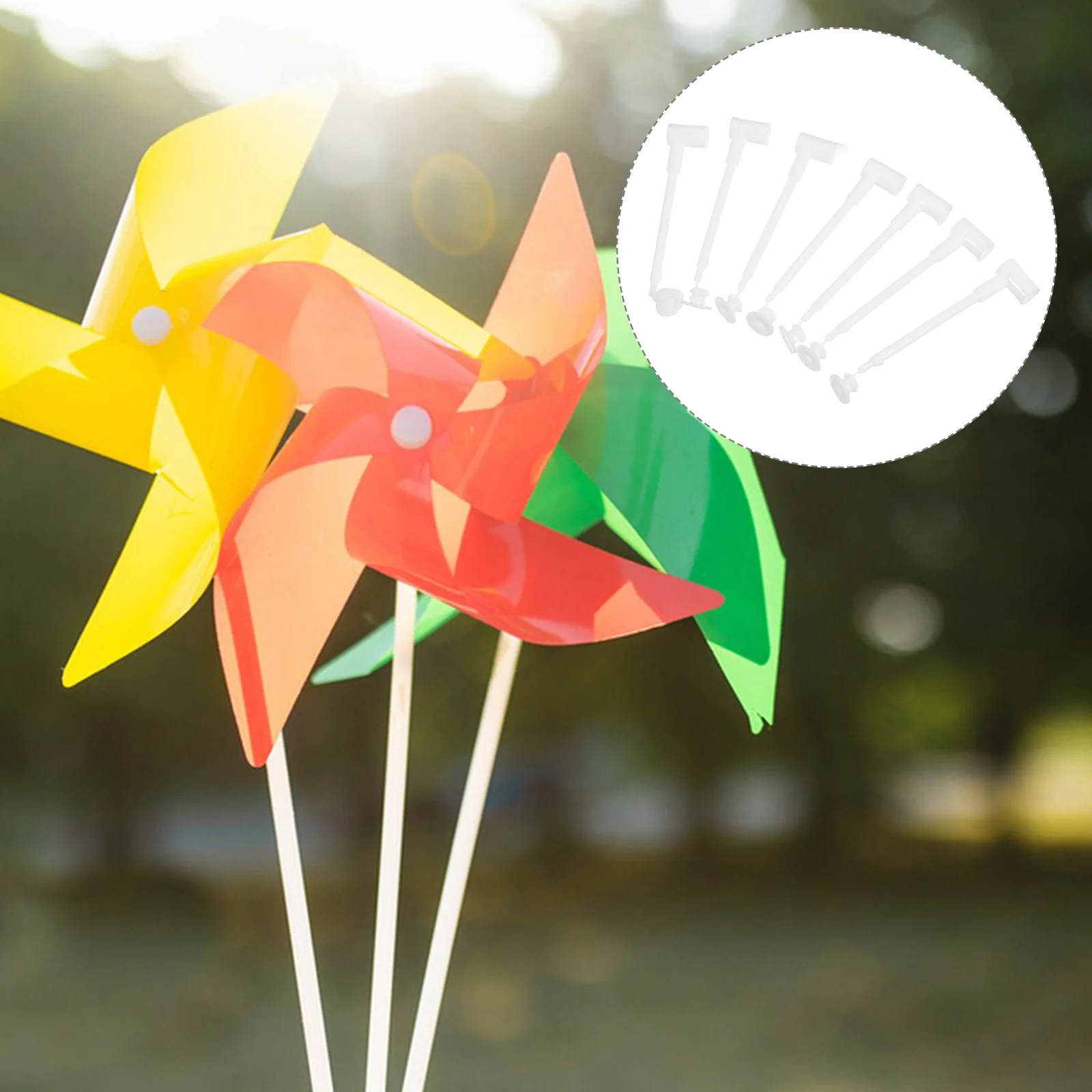 

100Pcs Pinwheel Parts DIY Garden Windmill Base Frame Rods Replacement Poles for Outdoor Yard Ornament Decoration