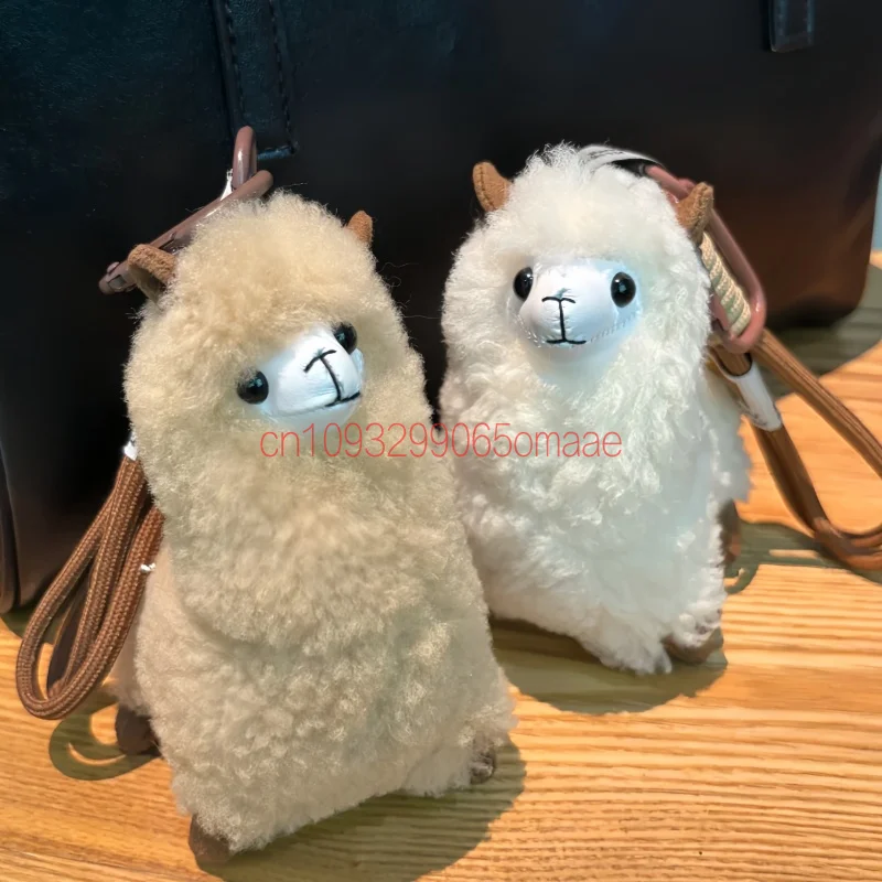 New Alpaca Keychain Kawaii Lamb Fur Llama Plush Charm Cute Sheep Fur Bag Ins Pendants Wrist Strap Car Key Ring Gifts For Women