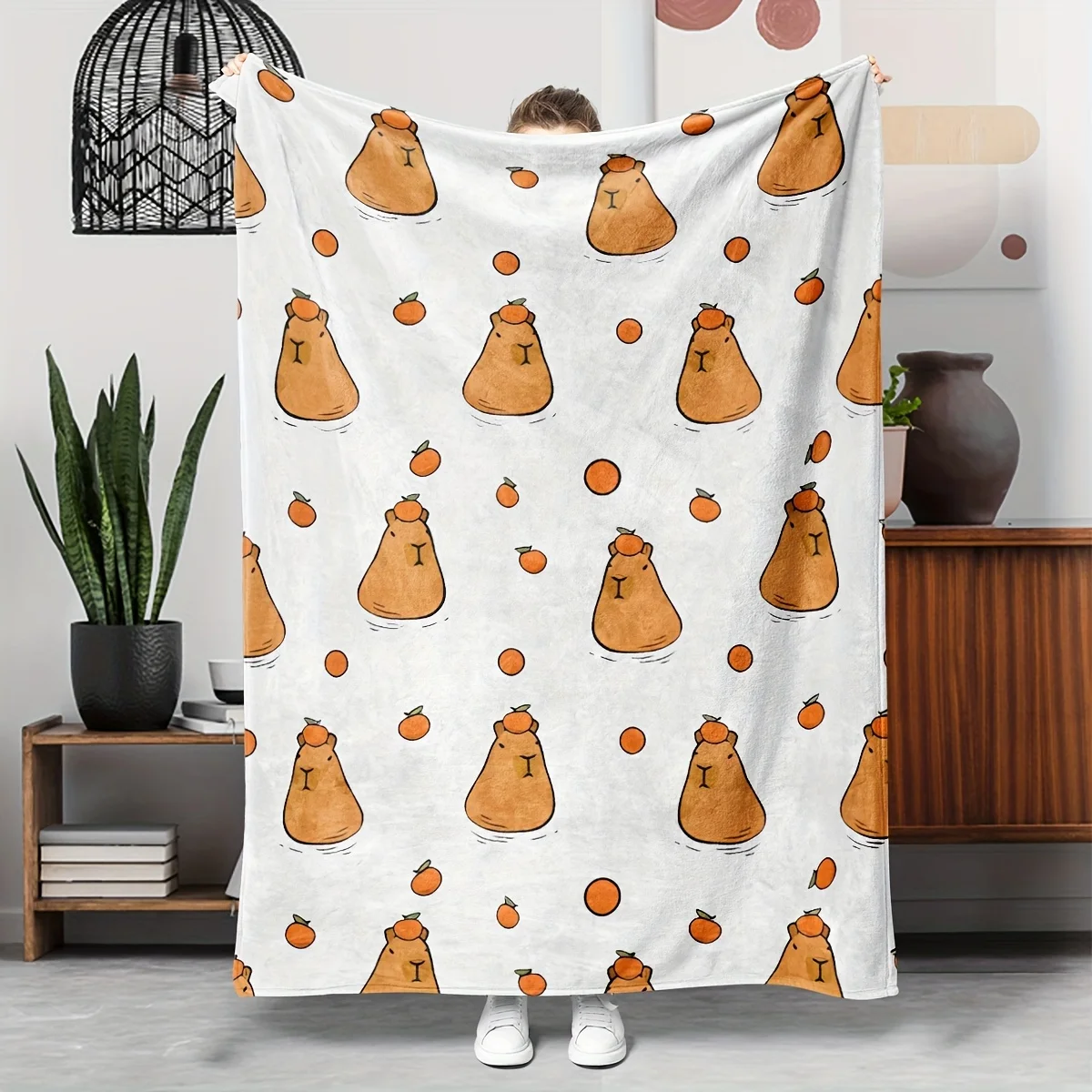 Interesting Capybara Cute Animal Pattern Art Blanket - Soft All-Season Multi-Purpose Throw for Sofa, Bed, Office & Gift