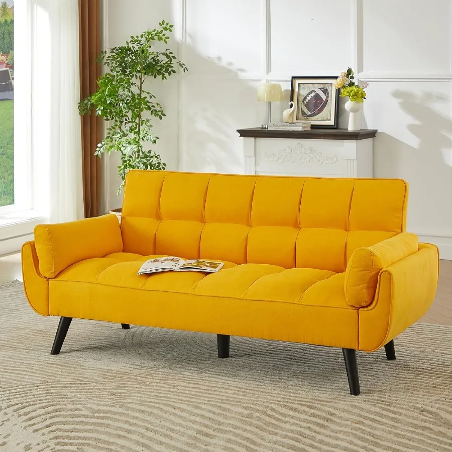 Sofa Couch for Living Room 74.8 Linen Tufted Modern Comfy Couch with PillowTop Armrest 3 Seater Upholstered Sofa for Small Spac