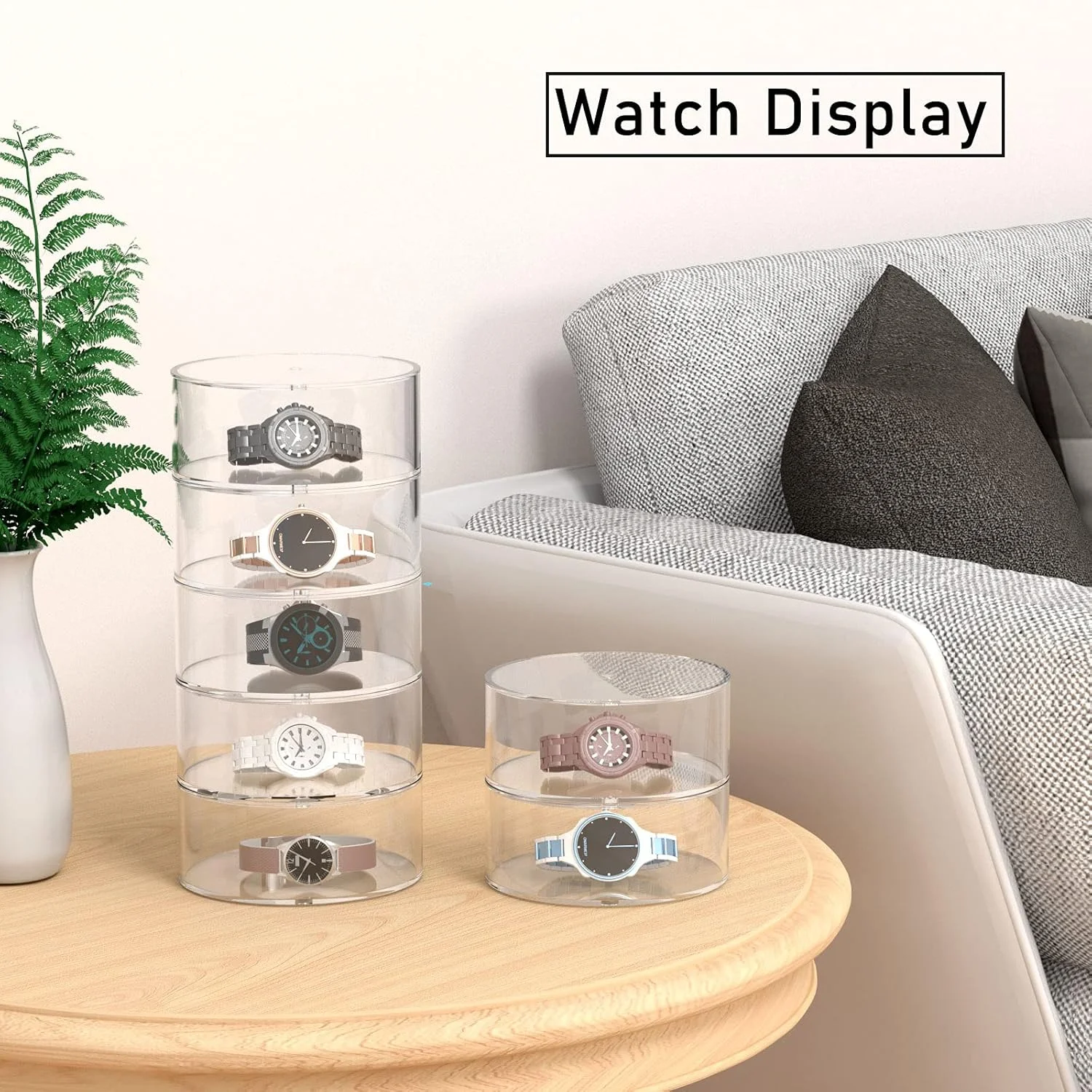 Gürtel-Organizer, Acryl-Vitrine mit 5-lagigem Aufbewahrungshalter für Gürtel, Uhren und anderes Zubehör