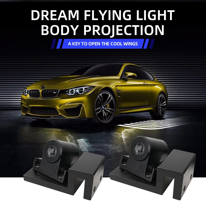 

2PCS Car Angel Wings Welcome Light Motorcycle Angel Wings LED Welcome Lights Atmosphere Lamp LED Car Door Warning Light 12-24V