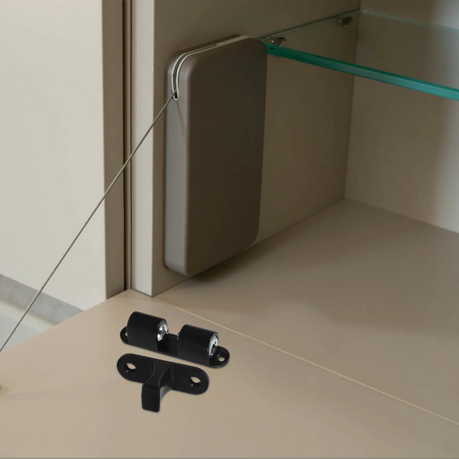1Set Heavy Duty Catch Cabinet Door Latch Adjustable Tension Ball Roller Catch for Cupboards Drawers Wardrobes