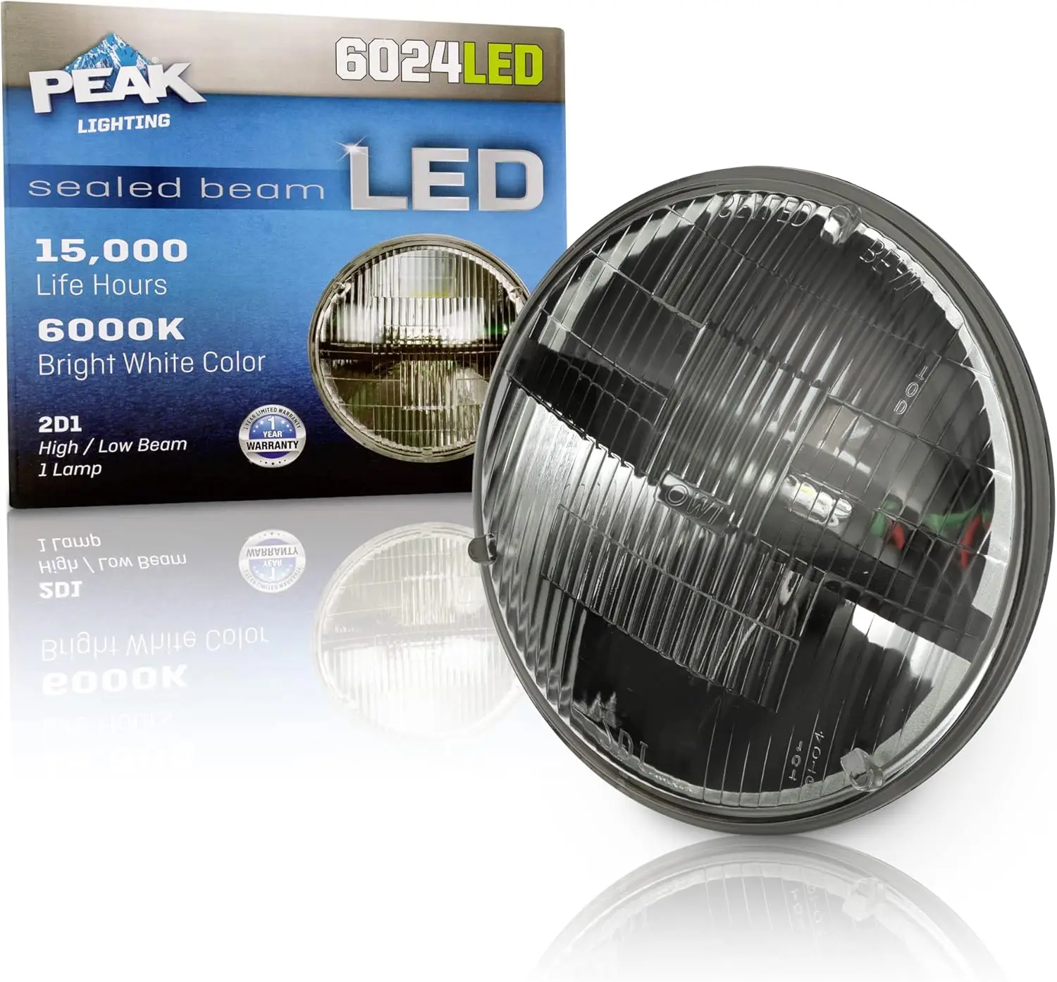 

6000K LED Sealed Beam Headlight Replacement, High-Power 12V Bulb for Motorized Vehicles
