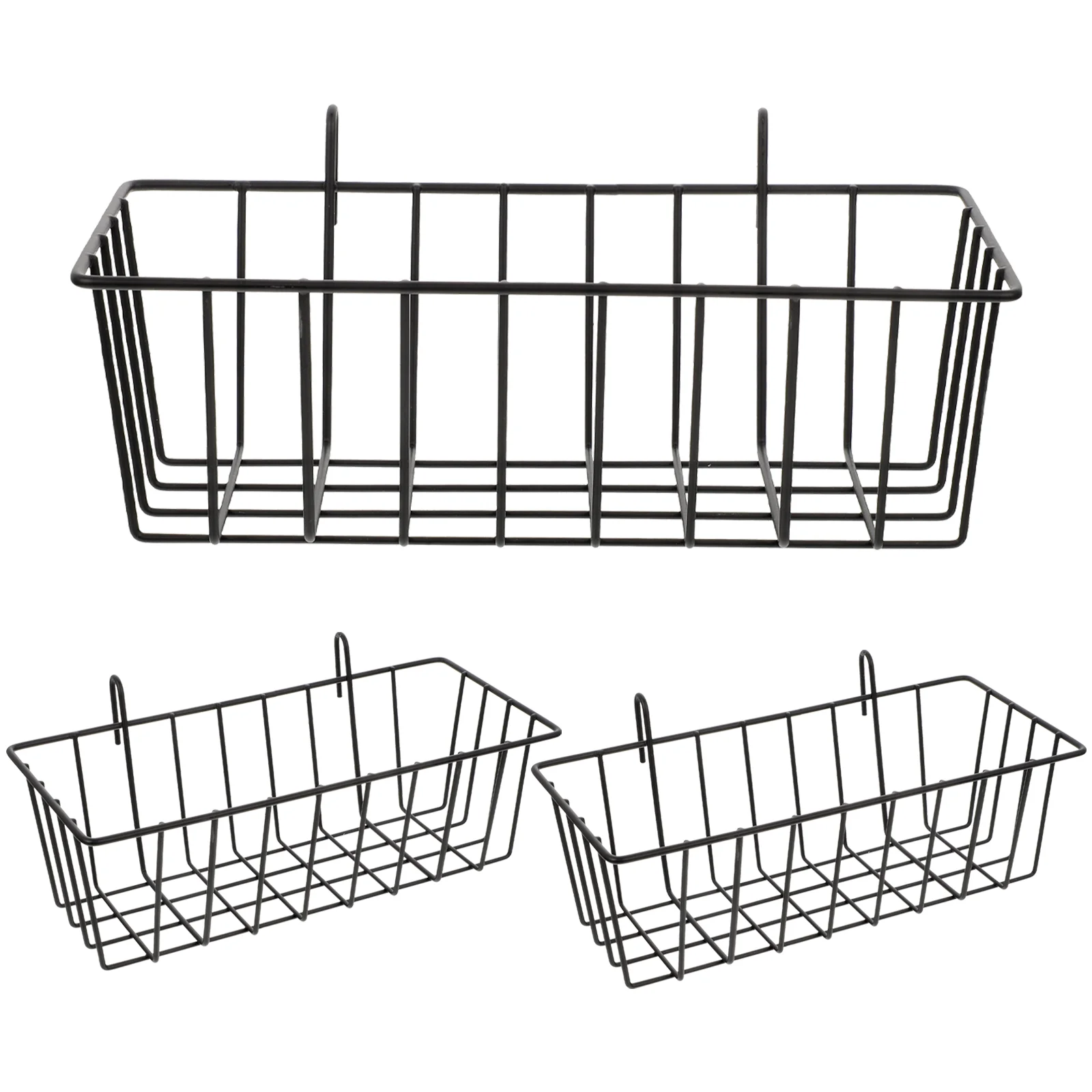 

3 Pcs Kitchen Shelf Wall Mounted Shelves Baskets Spice Hanging Food Wrought Iron Organizing Rack Wire Toothbrush Organizer