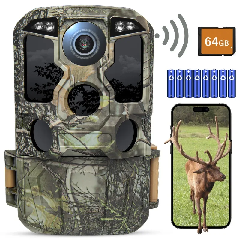 

Outdoor cellular 1080P video WIFI 0.4s trigger 48MP photo night vision tracking hunting camera