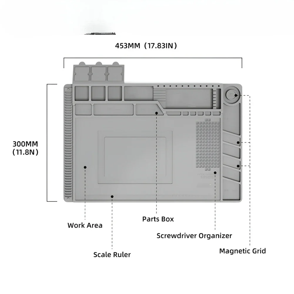 

Silicone Soldering Mat ESD Antistatic Heat Insulation Motherboard Electronics Phone Repair Maintenance Working Platform Pad