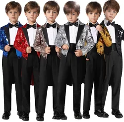 Boy Suit Colorful Blazer Pant Sets 2 Piece Handsome Birthday Dress  Prom Evening Party Stage Performance Costumes High Quality