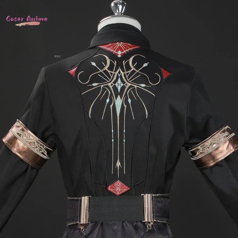 أزياء الحب والعميق Xavier التأثيرية زي هنتر الأسود اللامع لحفلة الهالوين وحفلات النساء والرجال كرنفال