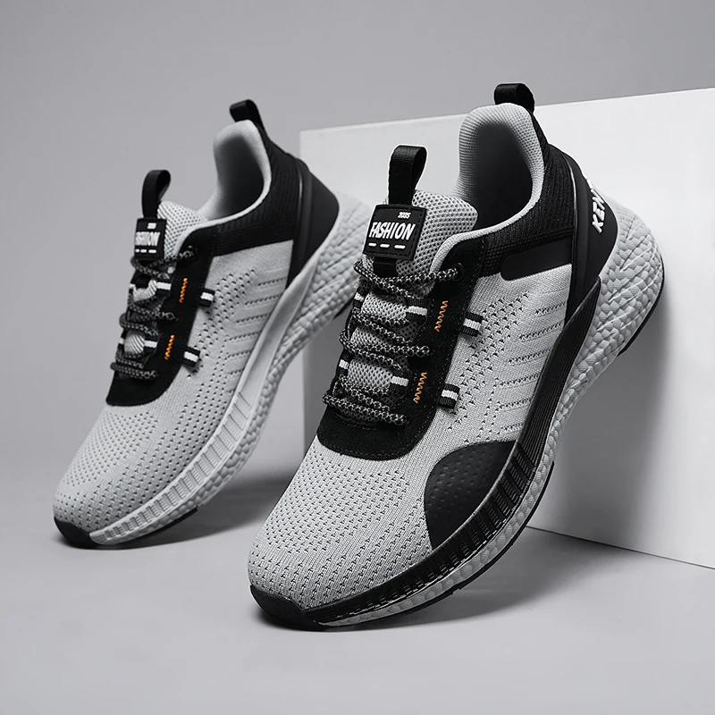 2024 New Breathable Men's Running Shoes Fashion Platform Men Casual Shoes Men Lightweight Vulcanized Anti-slip Sneakers Big Size