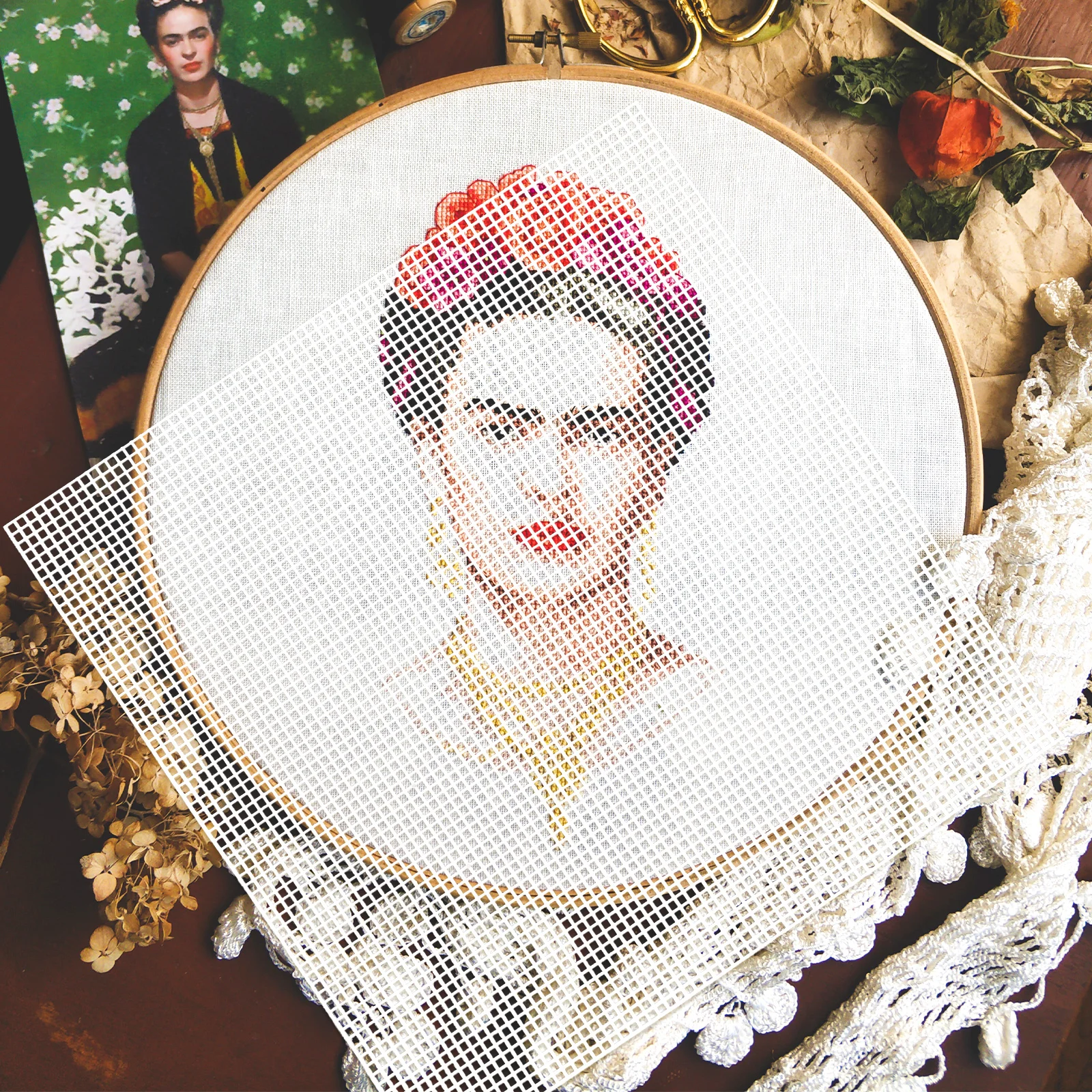 

10pcs Craft Sewing Sheets Handmade Mesh Quilting Creative Crochet Sheets Durable Reusable Diy Plastic Canvas Shape Resistant