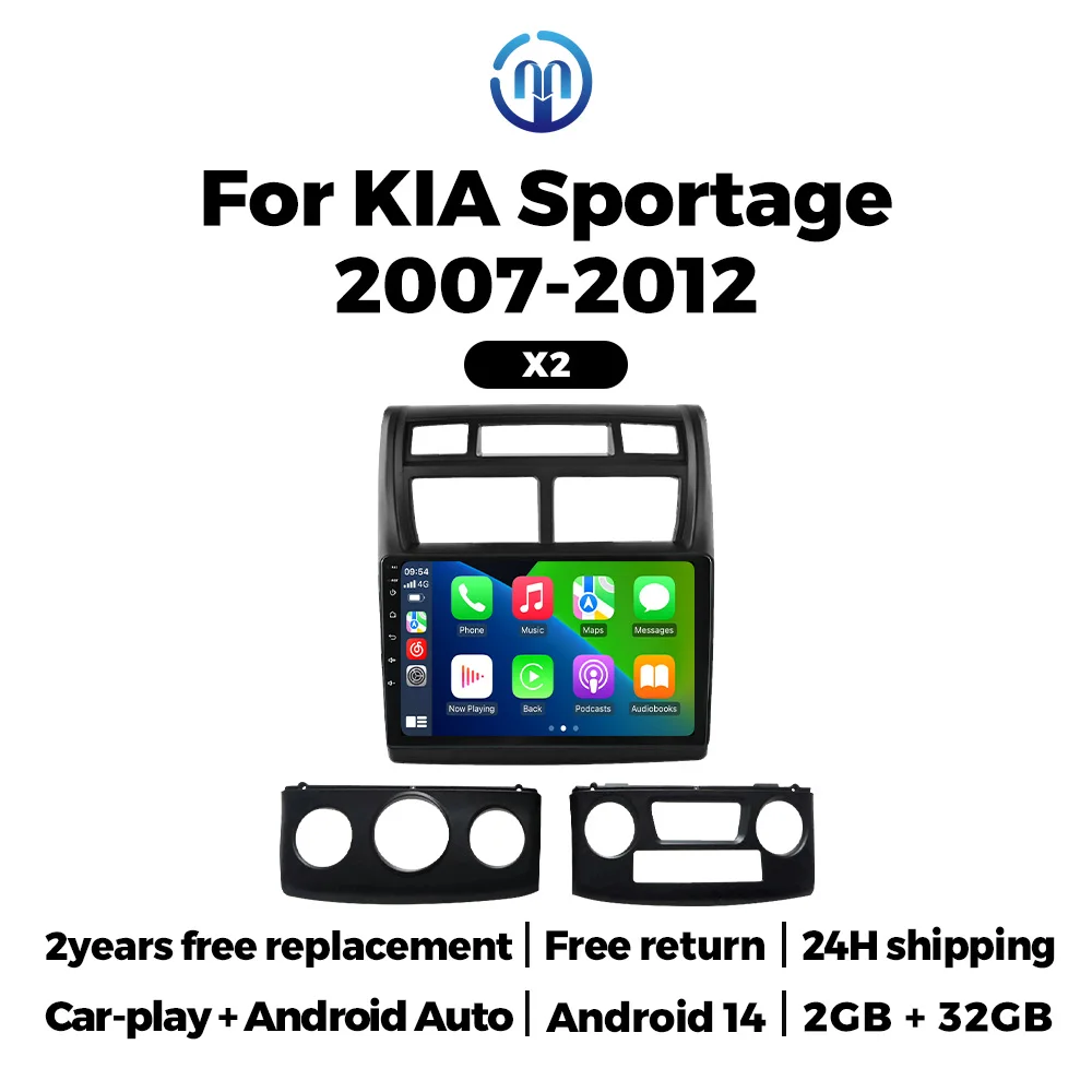 Android 2 Din Car Radio for Kia Sportage 2 2004 2005 2006 2007 - 2010 Carplay Auto Multimedia Video Player GPS NAVI WIFI Stereo