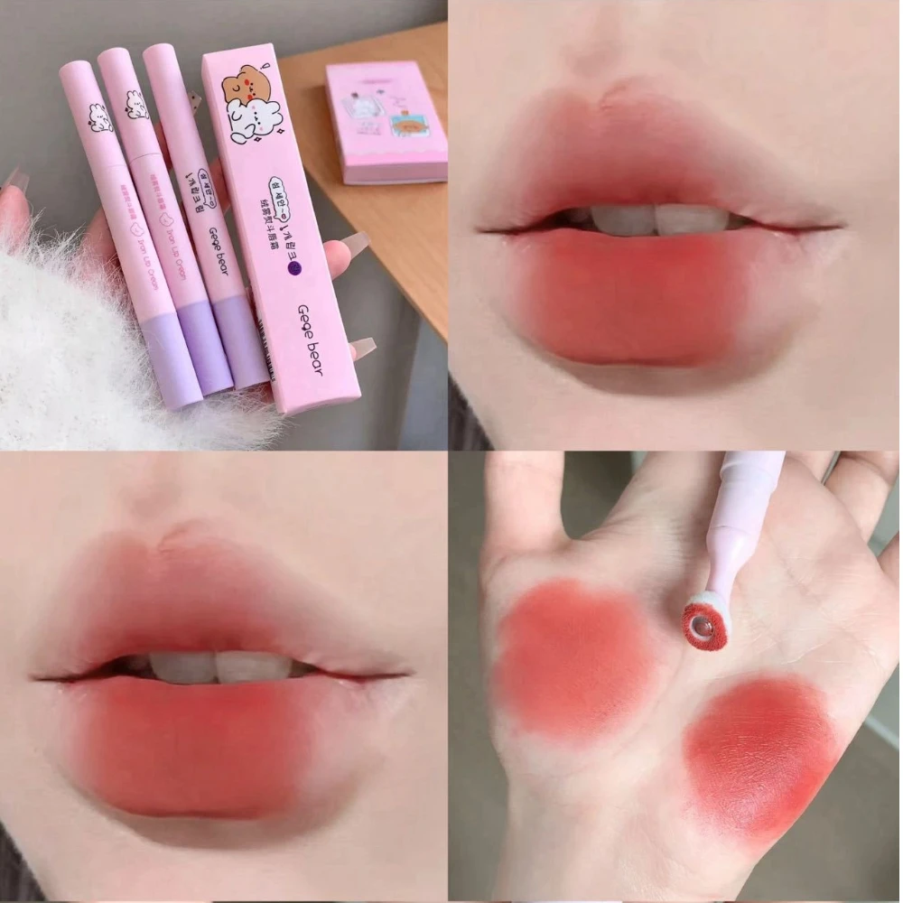 كريم موس شفاه حديد مسطح رفيع للغاية مخملي غير لامع يدوم طويلاً ملمع شفاه مرطب وردي أحمر شفاه طين شفاه وصمة عار كوريا مكياج #5