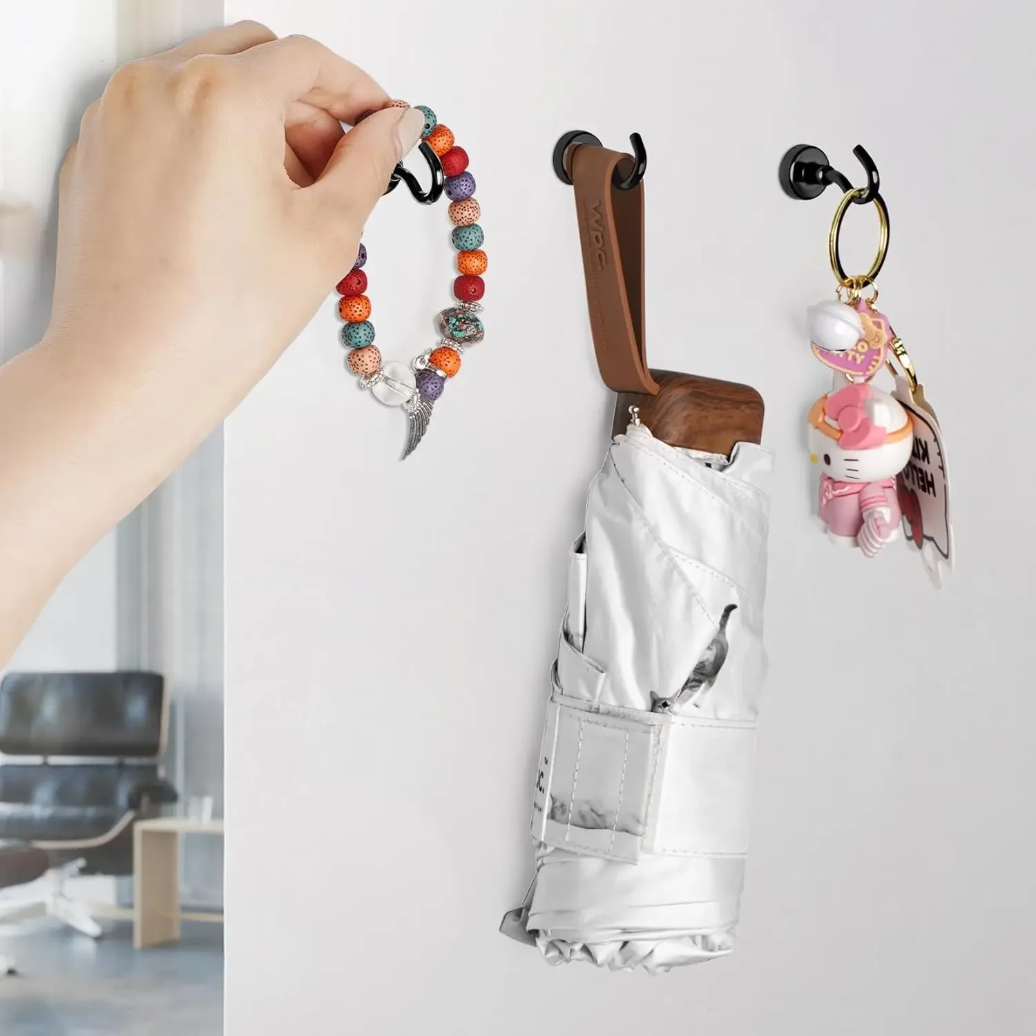 1/5/10/20PCS Strong Magnetic Hooks Load Bearing Hook MultiPurpose Storage For Home Kitchen Bar Storage Key Hanging Hanger
