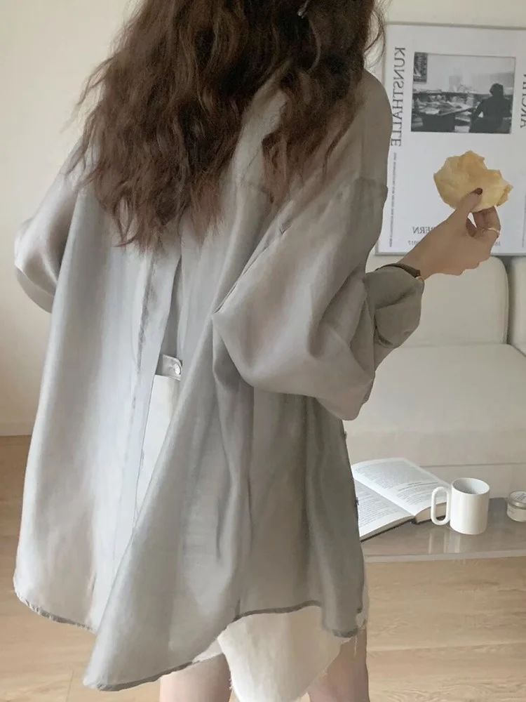 Manteau Long Sve irt pour femmes Ba Split Design Mince Protection Solaire Haut Printemps Automne Nouveau Sle Floral Ling Sweet Sle Loos...