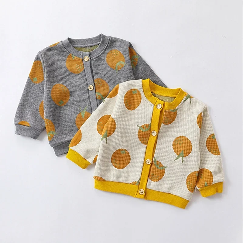 Pull en tricot à manches longues et col rond pour bébé garçon et fille, cardigan à motif mignon pour nouveau-né, vêtements de printemps et d'automne, haut de veste pour bébé, 0 à 3 ans