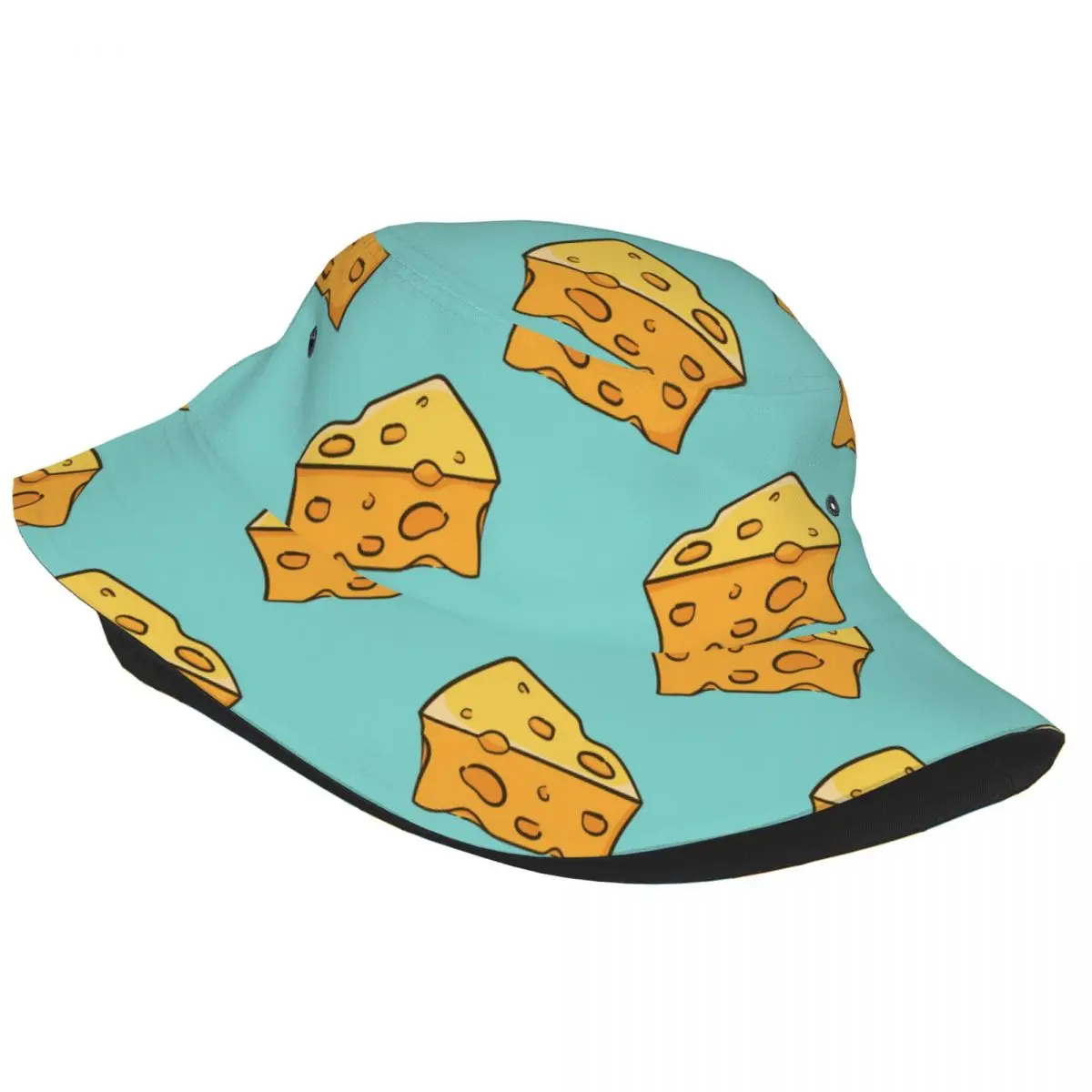 Triangle Cheese Delicious Unisex Casual Sun Hat Bucket Bob Hip Hop Cap Fisherman Panama