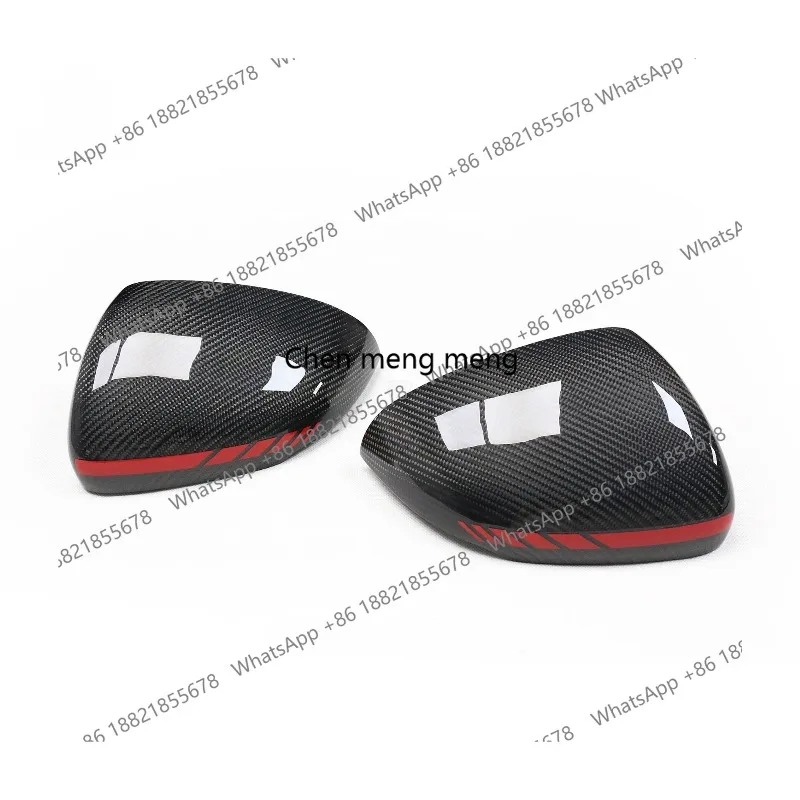 W177 W/h Red Stripe Carbon Fiber Mirror Cover for  Class W177 W118 2019+ Replacement Rearview Mirror