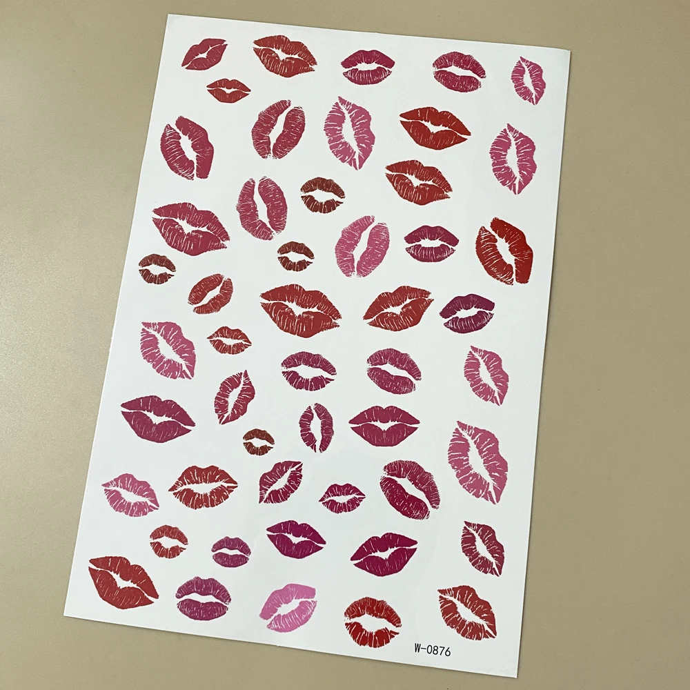 

1pc Waterproof Lip Pattern Tattoo Sticker For Women Men Disposable Temporary Tattoo for Valentine's Day Anniversary Body Decor