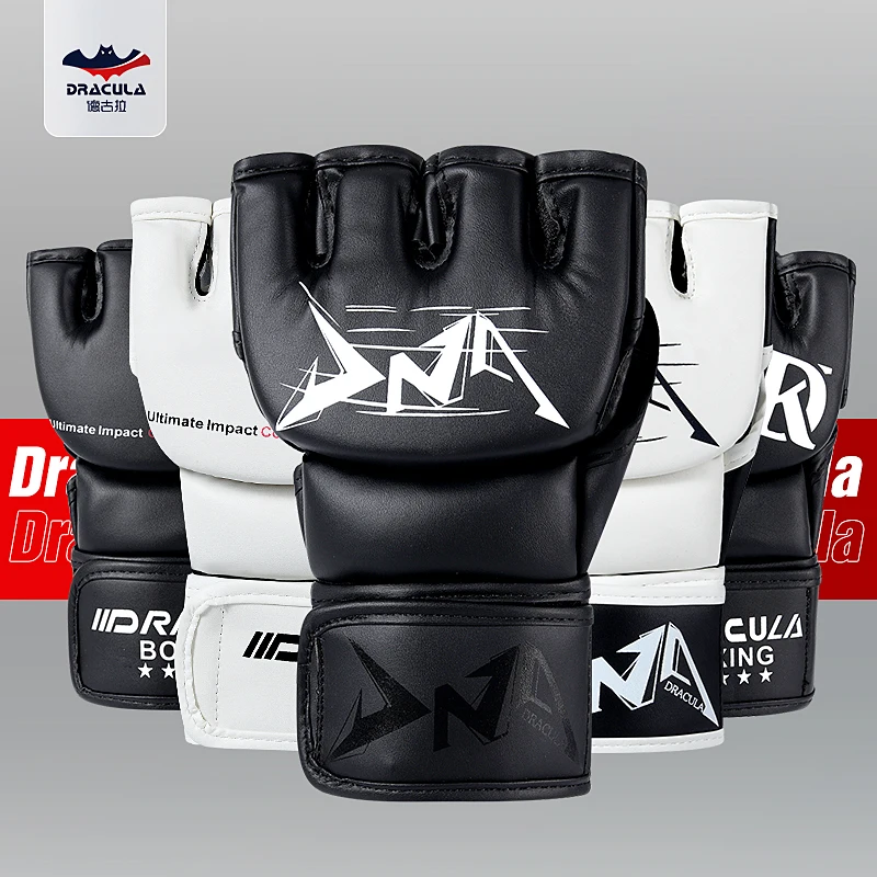 

Боксерские перчатки с полупальцами для боевых тренировок Sanda, перчатки ММА без пальцев для взрослых, боевые тренировки и тренировки боксерской груши