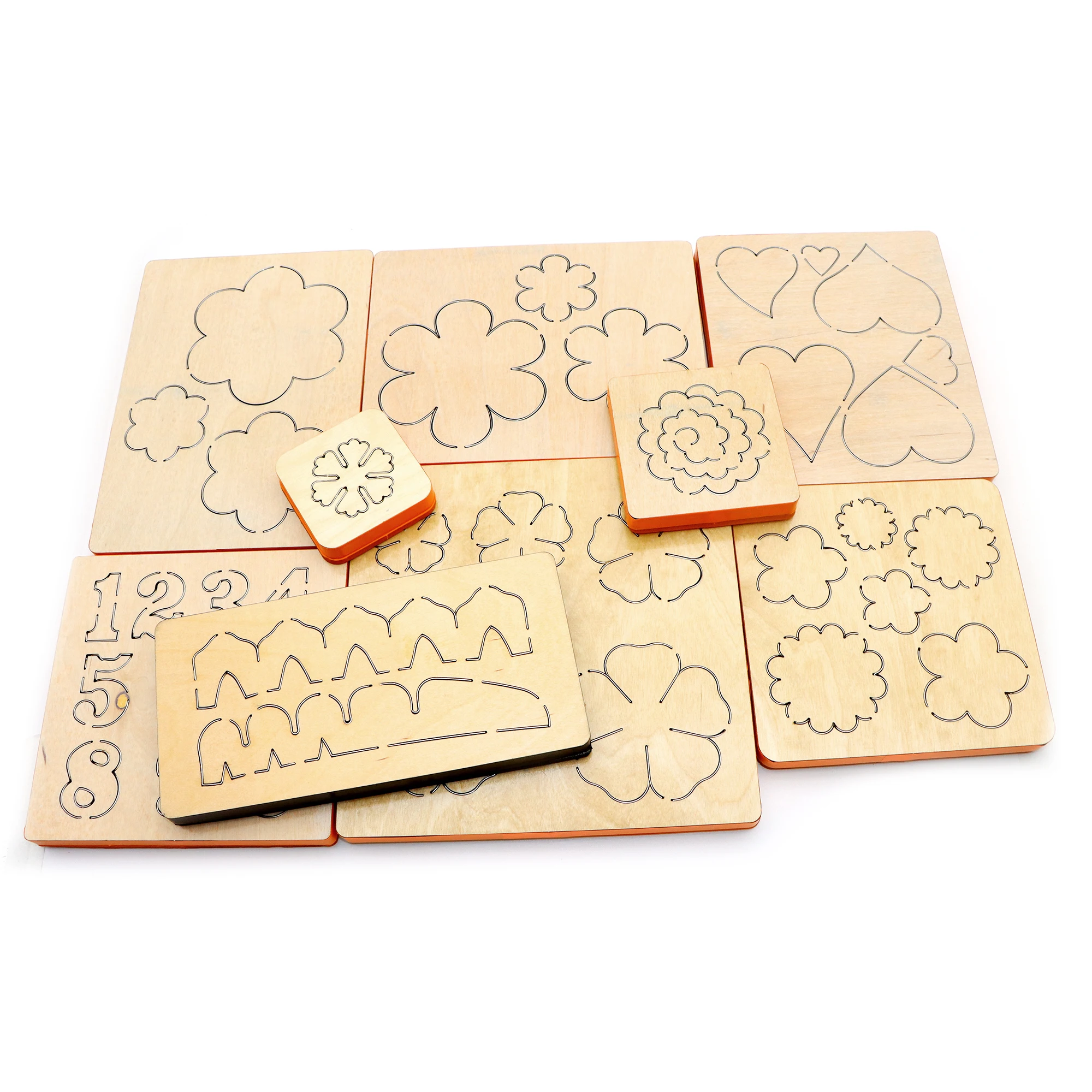 Diy Knife Mold Flower Number Heart Shape Wooden Cutting Dies Non-woven Leather Cutting For Common Big Shot And Machines S