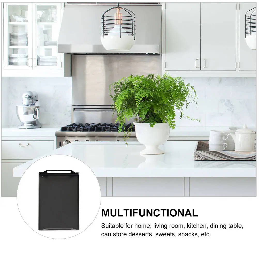 

1Pcs Rectangular Service Plate Premium Iron Material Healthy Environmentally Friendly Food Tray Fast Food Tray Iron Art Plate