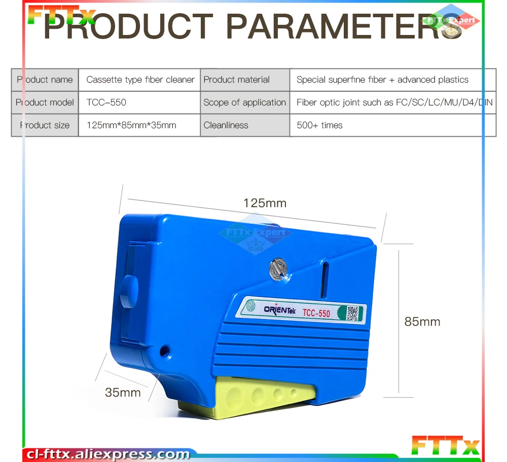 Fiber Optic Cleaning box, Fiber Optic Connector Cleaner, Fiber Optic Connector Cleaning Cassette SC/FC/ST/LC/MU 500 times