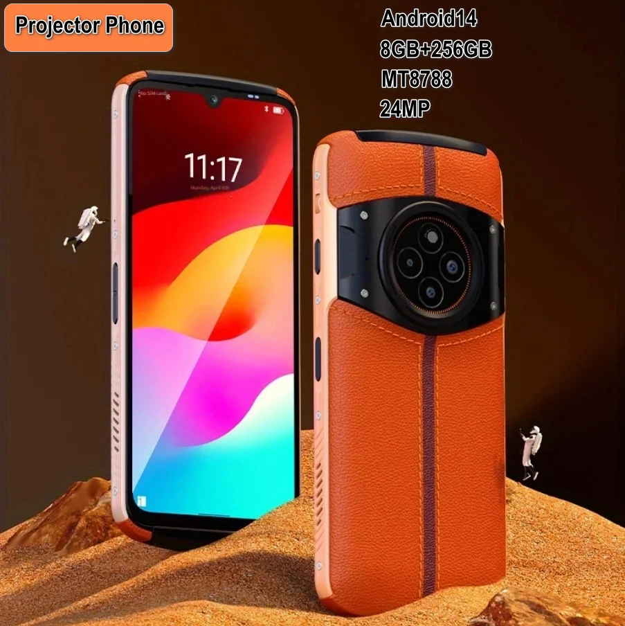 Teléfono con proyector láser 8GB+256GB 6,72 pulgadas 20MP 5000 mAh batería reconocimiento de huellas dactilares