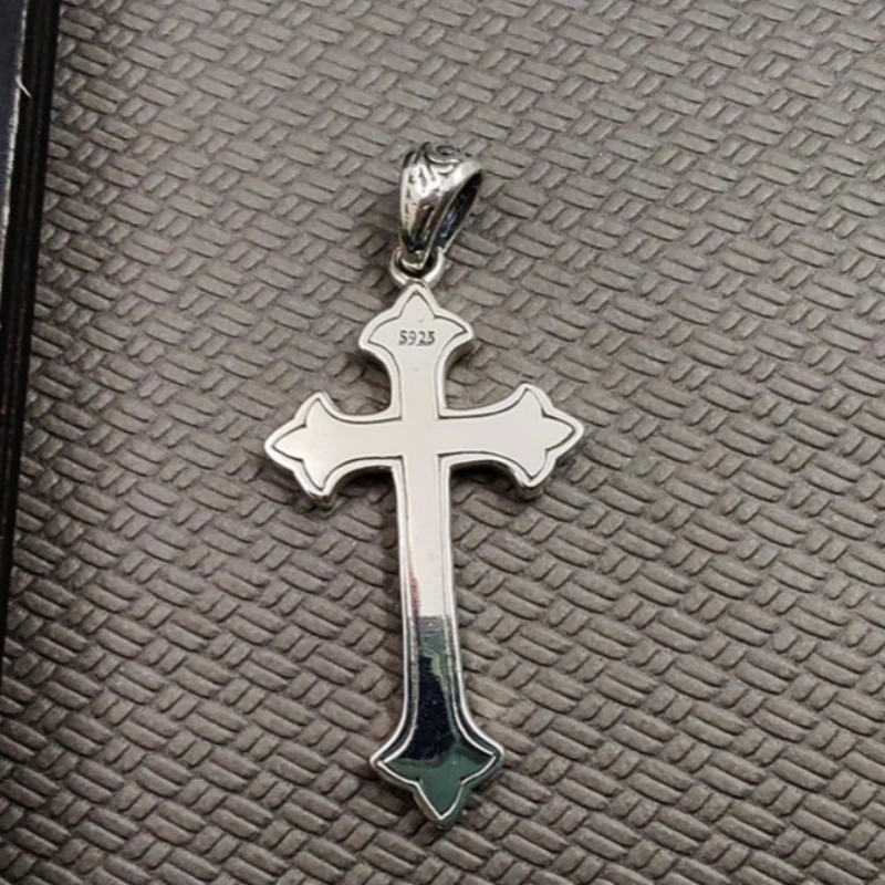 BOCAI S925 Sterling Silver Cross Pendants for Women Men New Fashion Eternal Rattan Pattern Jesus Cross Amulet Jewelry Wholesale