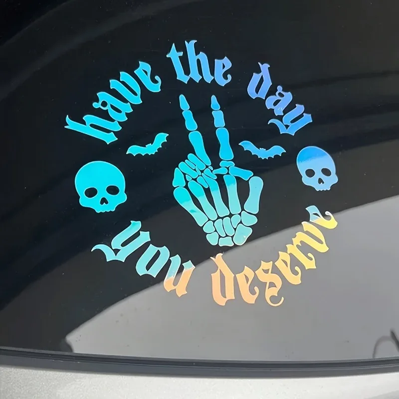 

1pc Skeleton Hand & Batmobile Sticker - Waterproof Vinyl Decal for Truck/Motorcycle/Fridge