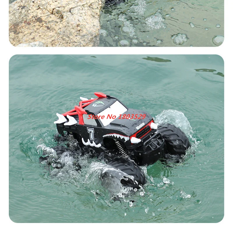 

2.4G 4WD 1/16 Пульт дистанционного управления Трюк Альпинистский автомобиль Водная земля Двойной автомобиль RC Водонепроницаемая модель внедорожного гоночного автомобиля для мальчика Подарочная игрушка