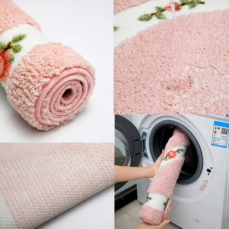 Water Absorbent Bathroom Non Slip Entrance Bathroom Rug Anti Skid Soft Quick Dry Bedroom Floor Mat Spring Kitchen Carpet Mat