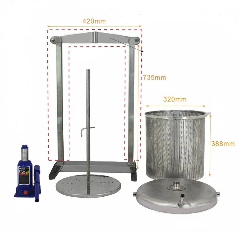 Stainless Steel Manual Hydraulic Fruit Squeezer Small Grape Blueberry Mulberry Presser Juicer Juice Press Machine