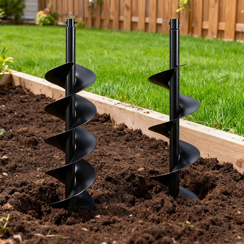 لقمة أرضية مصنوعة من سبائك الشفرة المزدوجة مصنوعة من فولاذ المنغنيز، تصميم حلزوني عالي الطاقة لأعمال الحفر الأرضية الاحترافية