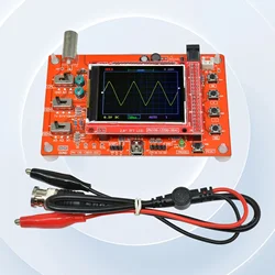 DS0138 Digital Oscilloscope 2.4 Inch TFT with LCD Display Alligator Probe Test Clip Fully Assembled for DIY Measuring Instrument