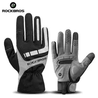 ROCKBROS Touch Screen Cycling Gloves Autumn Winter Thermal Windproof Bicycle Gloves Keep Warm Thick Sport Glove Bike Accessories