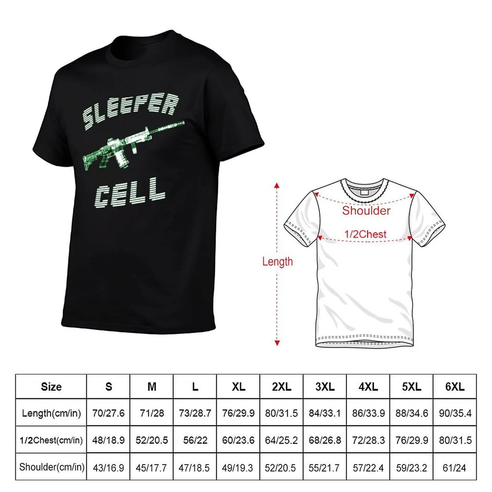 SLEEPER CELL T-Shirt hippie clothes for a boy sports fans Short sleeve tee men