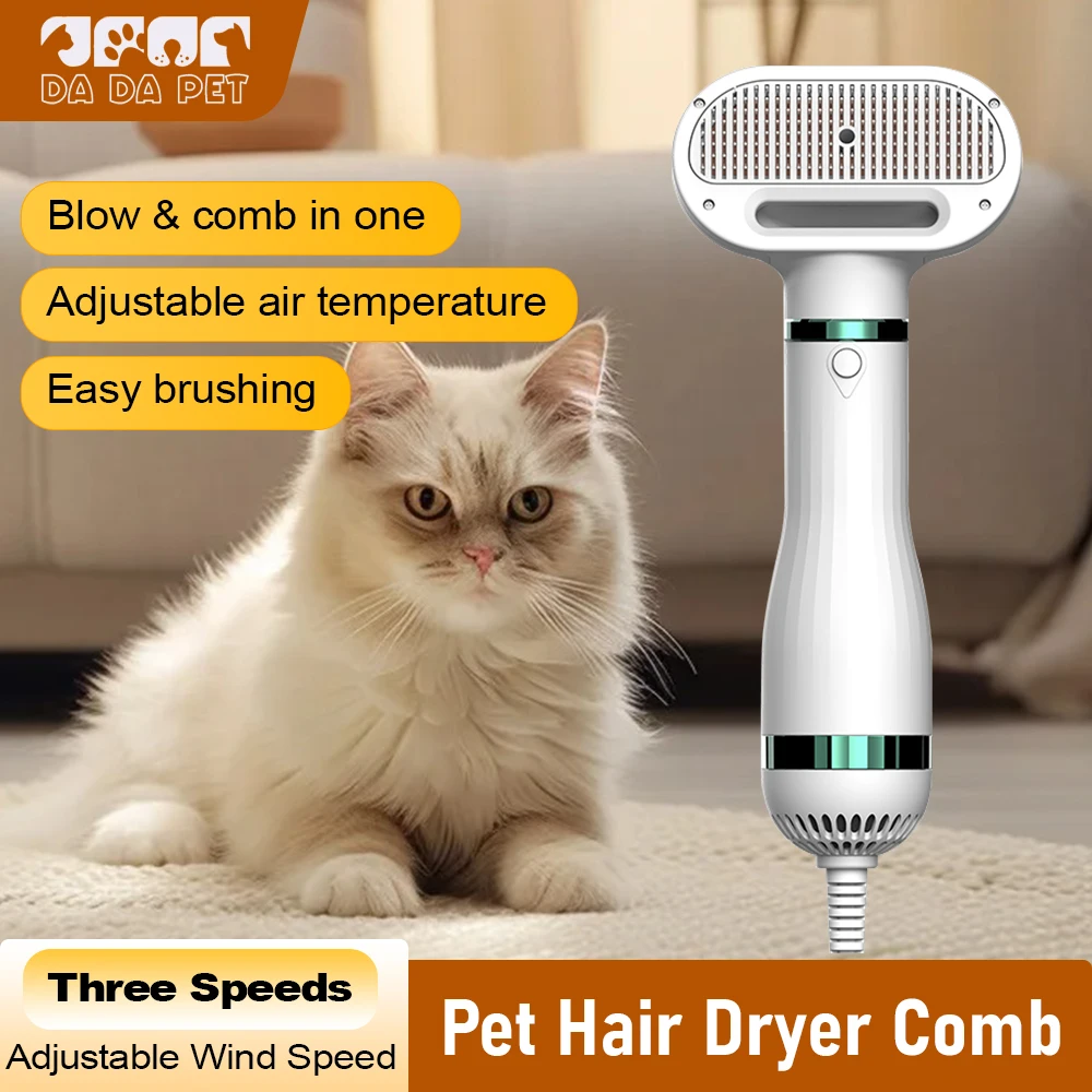 

Pet Hair Dryer Quiet Dog Hair Dryers Multifunctional Comb Brush Grooming Kitten Cat Hair Comb Low Noise Puppy Fur Blower