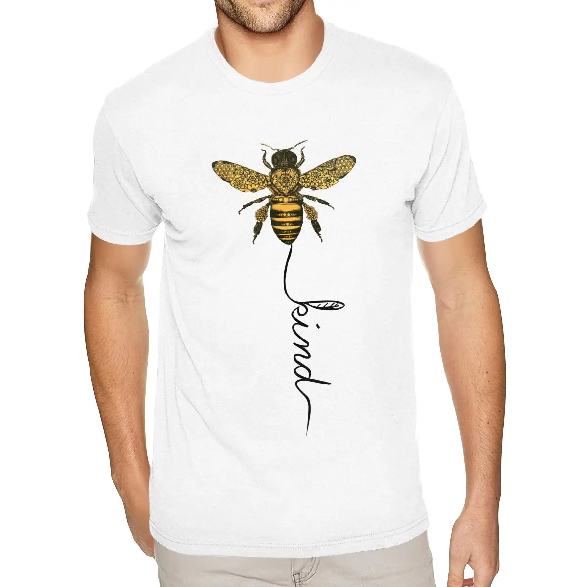 

Geek Bee Kind Women T Shirt Printing Custom Short Sleeve Christmas's Mens Over Size White T Shirt
