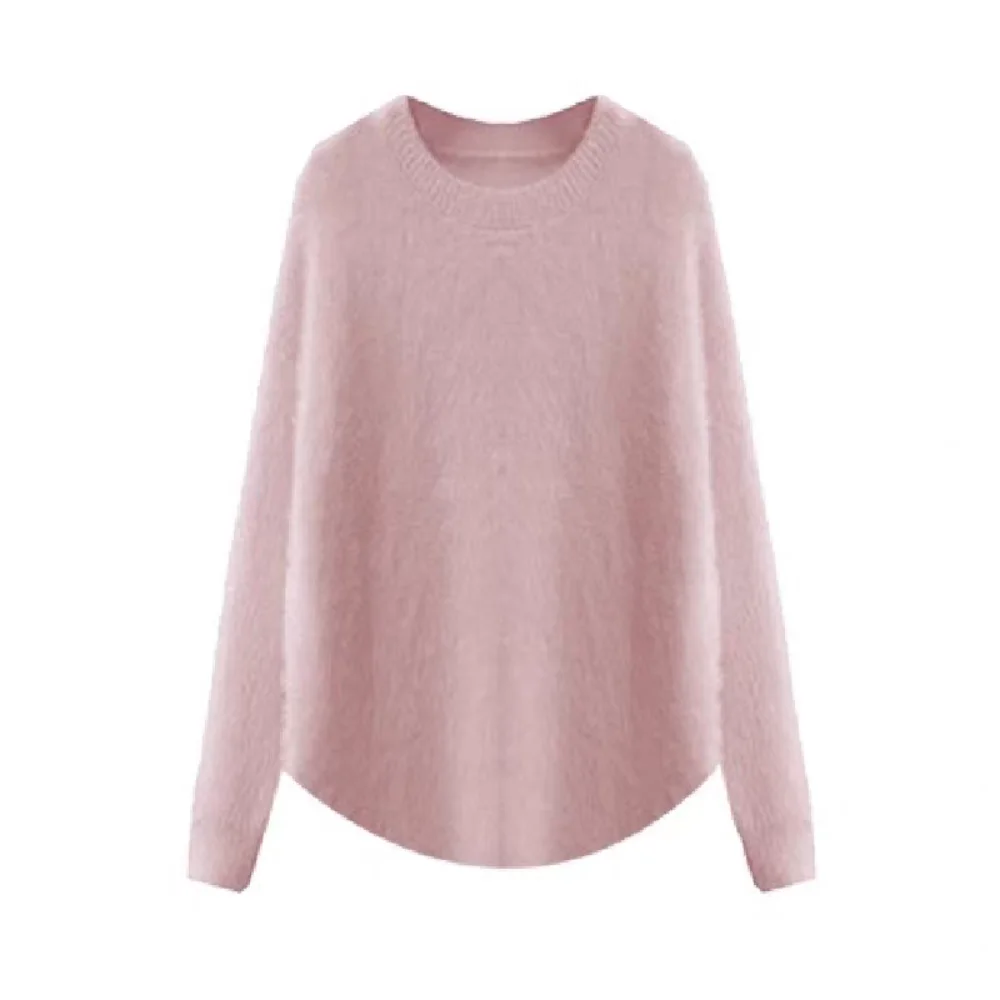 

Simple Irregular Long Sleeved Knitwear Loose Pullover Sweater Top Autumn Winter Bottoming Shirt Knitted Top for Women Female