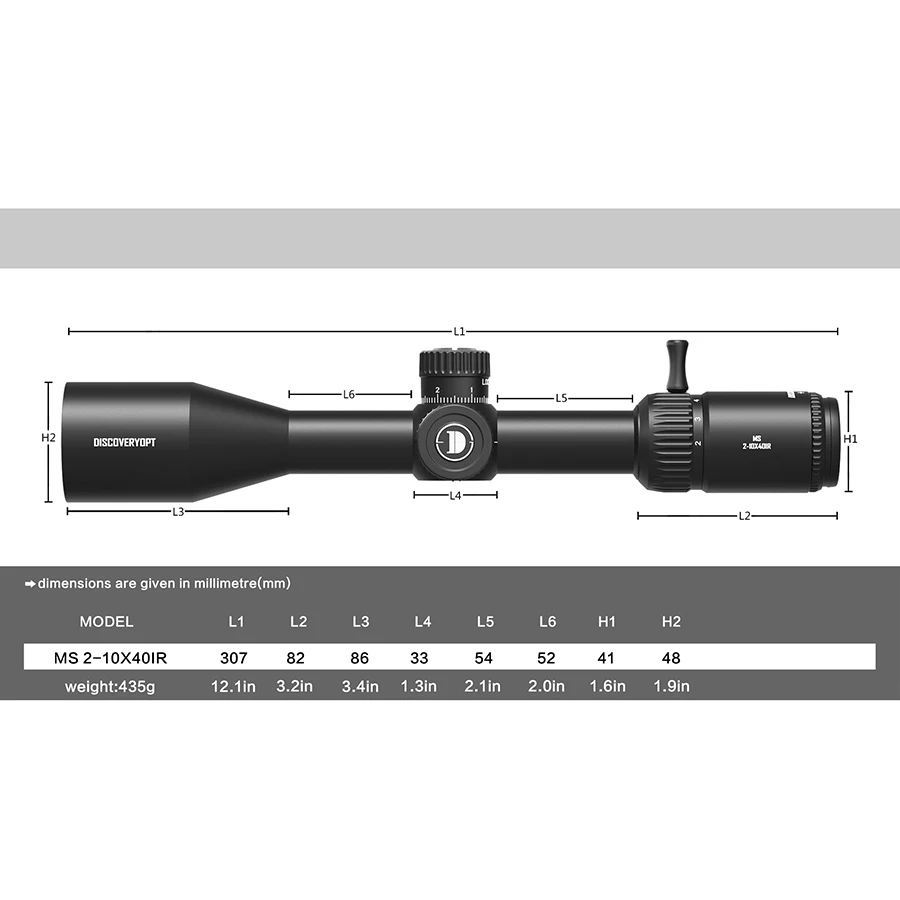 Discovery MS2-10X40IR Second Focal Plane 1/10 MIL Tactical Hunting Riflescope PCP CQB AR15 22LR.338.556