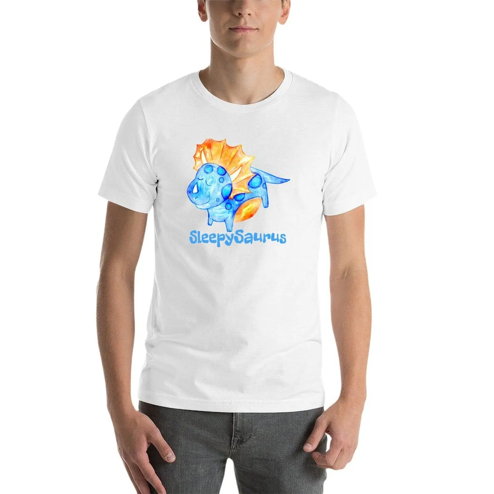 Sleepysaurus تي شيرت القطن تي شيرت رجل تي شيرت للرجل سليم صالح رجل تي شيرت للرجال تي شيرت غير رسمي